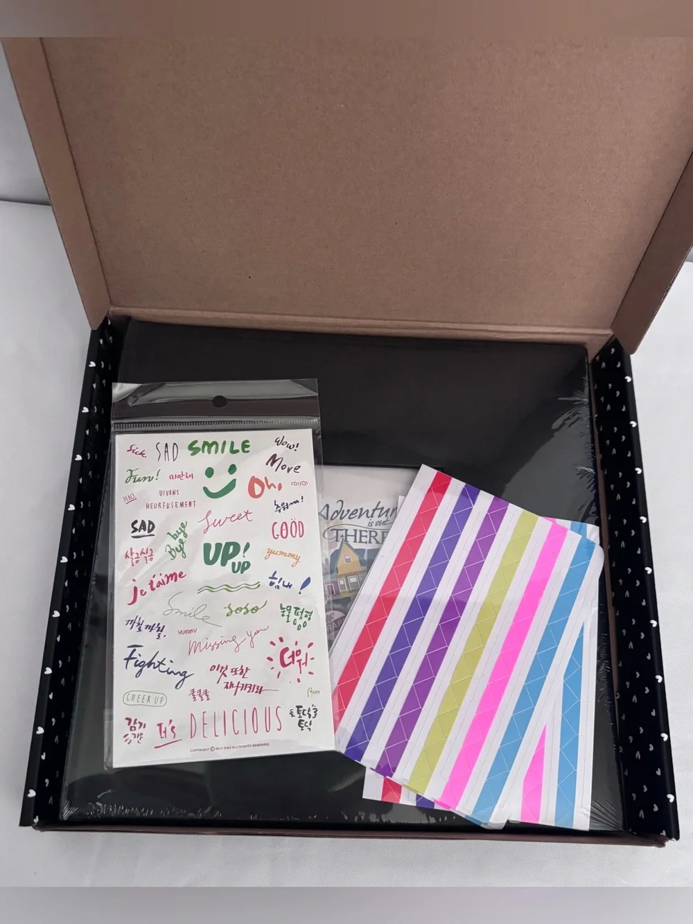 Scrapbook Photo Album DIY Black Leather Album and Stickers